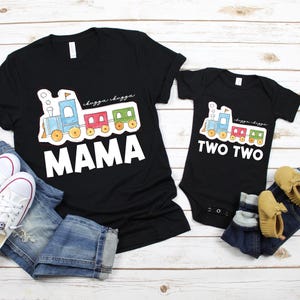 Train Birthday Shirt, Chugga Chugga Two Two Birthday Shirt, Choo Choo I'm 2 Birthday, Family Matching Mommy and Me Shirts, 2nd Birthday Tee