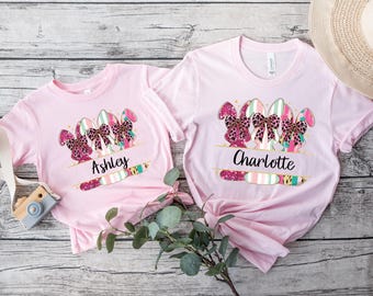 Custom Bunnies Shirt, Personalized Easter Shirt, Kids Easter Shirt, Cute Bunny Shirt, Toddler Easter Shirt, Easter Bunny Shirt, Kids Name