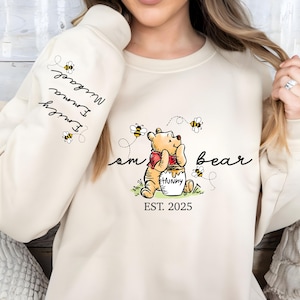 Custom Mama Bear Sweatshirt, Mama Est with Kid Name on Sleeve Sweatshirt, Personalized Mom Sweatshirt, New Mom Tee, Custom Mothers Day Gift