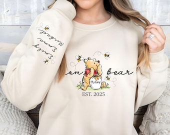 Custom Mama Bear Sweatshirt, Mama Est with Kid Name on Sleeve Sweatshirt, Personalized Mom Sweatshirt, New Mom Tee, Custom Mothers Day Gift