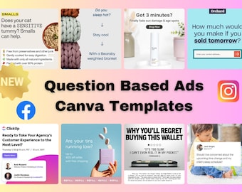 34+ modèles d'annonces Canva basées sur des questions accrocheuses | Posez une question pour attirer l'attention de l'utilisateur | Utiliser ou revendre