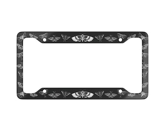 Death's Head Moth License Plate Frame | Moth Car Decor | Luna Moth License Plate Cover | Insect Car Accessories | Spooky Car Decor | Gothic