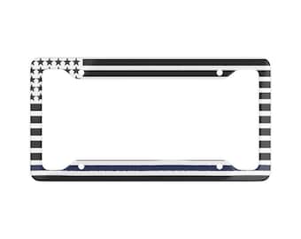 Cornice Porta Targa Police Interceptor - Modello BLVD 1838 - Colore Nero, Materiale ABS