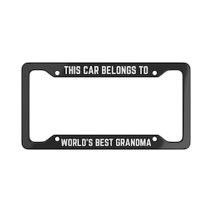 World&#39;s Best Grandma License Plate Frame | World&#39;s Best Grandma License Plate Cover | Car Accessories | Gifts for Grandma | Grandparent Gift