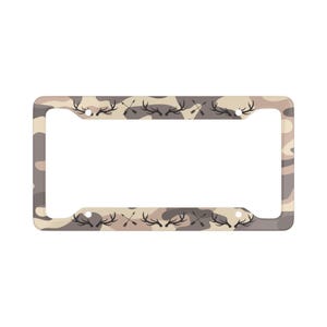 Moldura de placa de licença de caçador de arco de veado camuflado | Capa de placa de licença de caçador de arco | Acessórios para carro para entusiastas de atividades ao ar livre | Temporada de caça ao veado