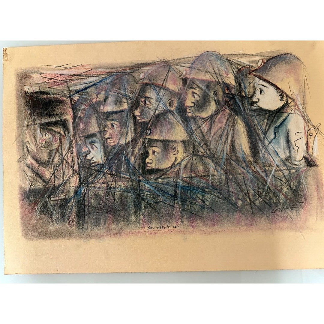 Drawing on Paper L ZWANE, Nigerian Artist Oshogbo School - Etsy