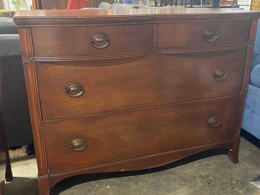 Antique Dixie Furniture 4 Drawer Dresser 46 Etsy