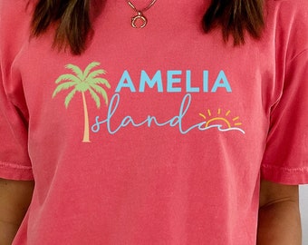 Amelia Island Florida sol- och vågdesign Casual Unisex T-shirt