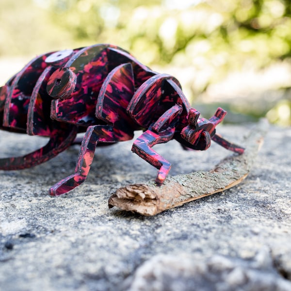 Coccinelle en plastique recyclé pour décoration jardin