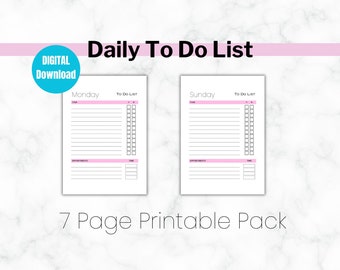 To Do List Planner for the Week - Daily To Do List Printable Planner - Simple Tasks List - Instant Download To Do List 2023