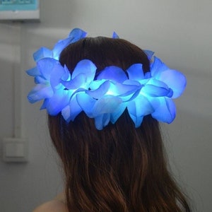 LED hairband Luminous pink eyes crown flower ring hair hoop blinky headband
