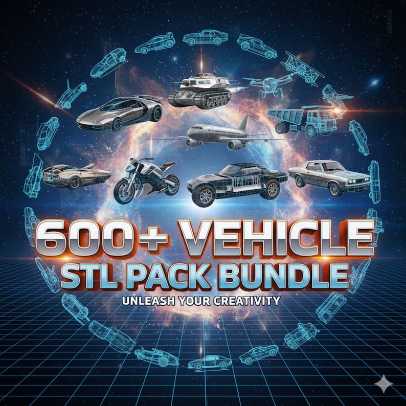 600+ Vehicle STL Pack Bundle Trucks, Planes, Boats, Tanks, Helicopters ...