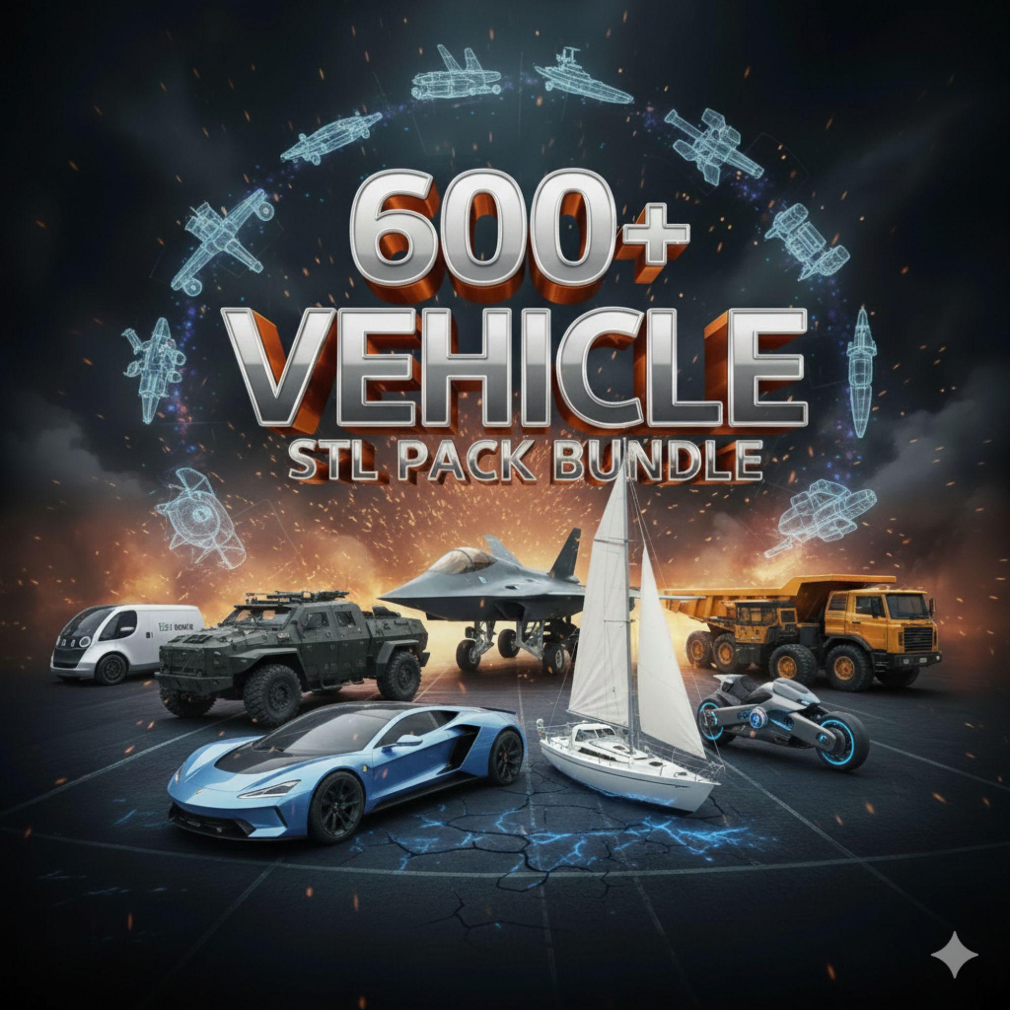 600+ Vehicle STL Pack Bundle Trucks, Planes, Boats, Tanks, Helicopters ...