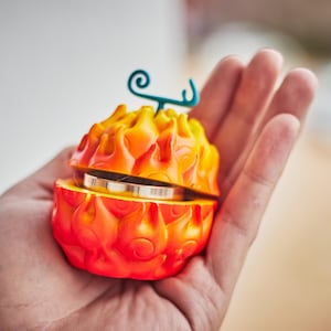 Flame Devil Fruit Grinder – Mera Mera No Mi Inspired, Fire Herb Crusher, Anime Gift for Otaku