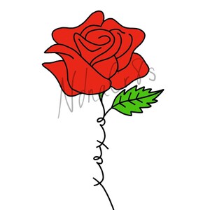 Xoxo rosa, xoxo SVG, rosa SVG, fiore SVG, download digitale istantaneo