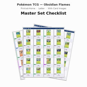 Pokémon TCG Checklist | Obsidian Flames | 197 Cards | Print at Home PDF