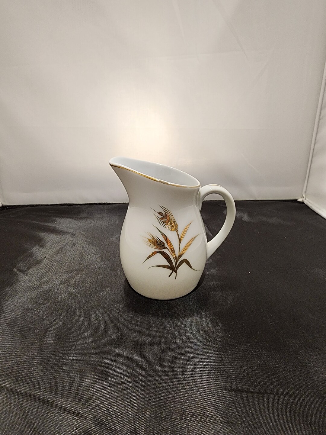 Vintage Mini Porcelain Pitcher Gold Trim Etsy