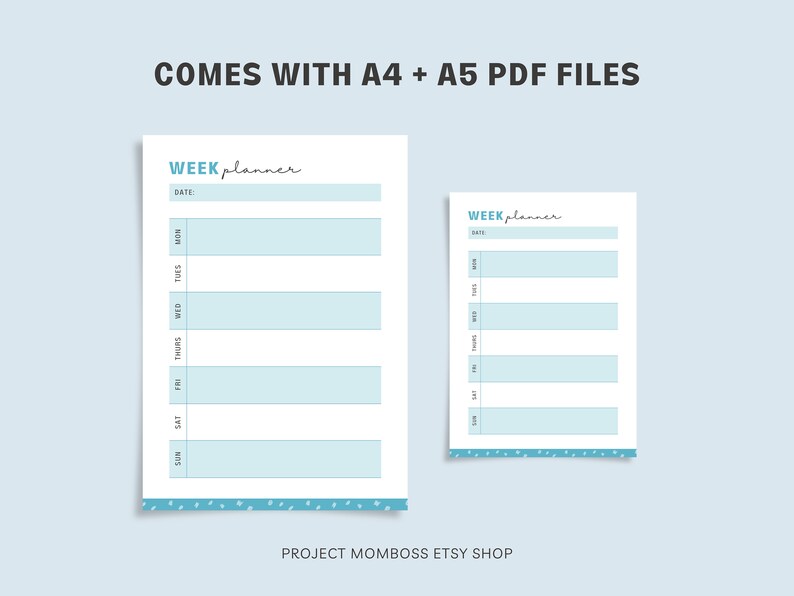 Weekly Planner Printable and Fillable PDF for Mothers, Digital Weekly ...