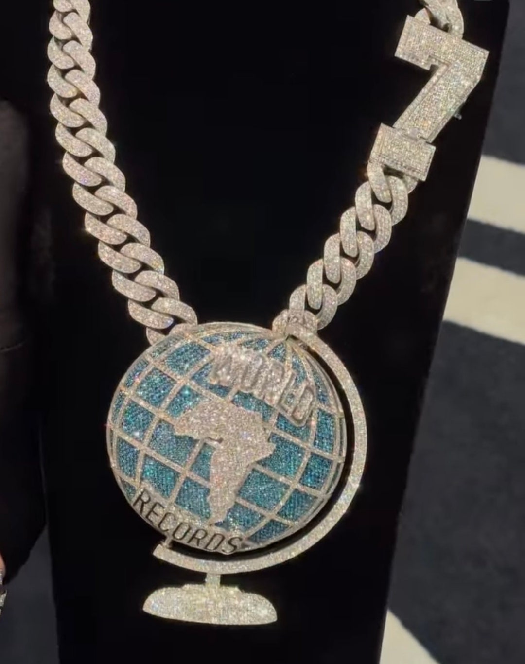 Rapper Pendant Numbers Global Iced Pendant, Two Tone Pendant, Custom Number Pendant ...