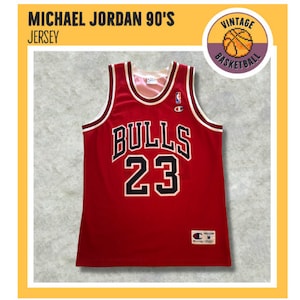 Champion Vintage Michael Jordan Red Chicago Bulls NBA Basketball Jersey