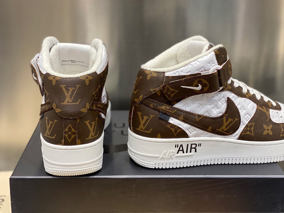 Nike Air force 1 Custom w/ Louis Vuitton Canvas - Depop