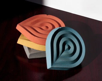 Concrete Soap Dish, With Color Variation, gray, blue, yellow and red