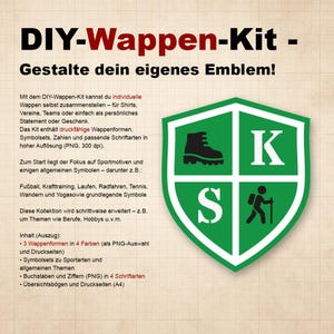 DIY Wappen-Kit • PNG-Set mit Wappenformen & Symbolen • Digital-Download zum Selbergestalten (300 dpi)