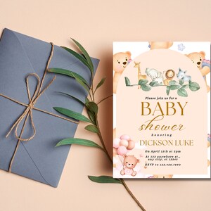 Editable, A Little Cutie is on the Way,  modern Gender Neutral Baby Shower Invitation, Invites, Template Instant Download 248V1