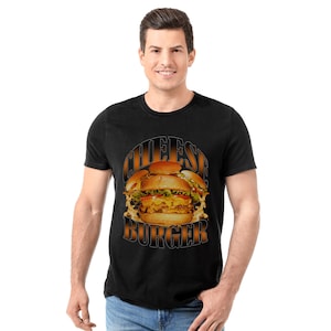 Cheese Burger Tee Unisex Cotton Tee | Comfort Colors Burger Graphic Tee - Classic Cheeseburger Burger Lover Shirt for Fast Food Lover