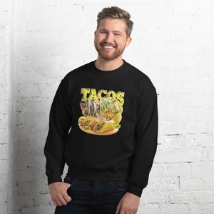 Tacos Humor Sweatshirt Taco Tuesday Gag Shirt | Hardcore Taco Fan for Fathers Day Gift Plant | Cute Taco Party Sweatshirt Happy Father&#39;s Day