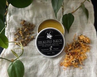 Healing Balm - organic herbal balm, calendula and chamomile, dry skin, moisturizing