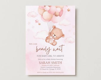 Invitation pour une fête prénatale « Bébé fille » (Nous avons hâte)