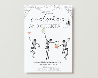 Costumes and Cocktails Digital Halloween Party Invite