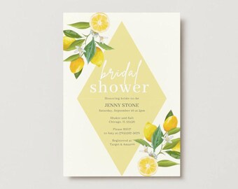 Lemon Citrus Bridal Shower Invitation