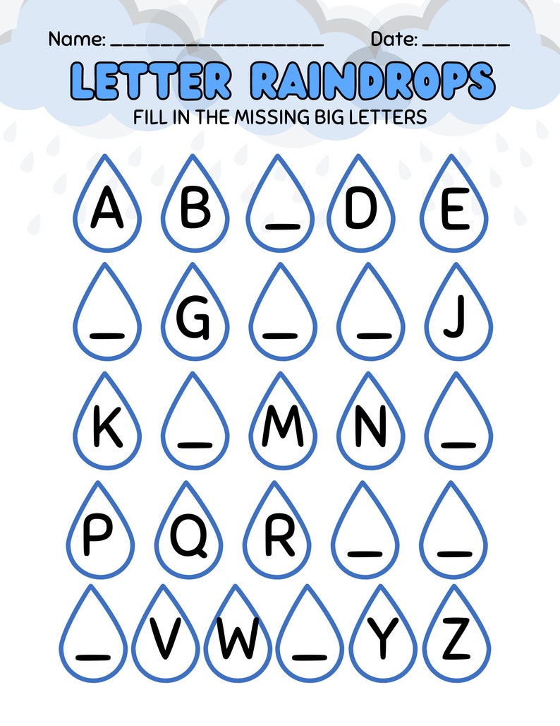 Interactive Missing Alphabet Letter Worksheet for Engaging Kindergarten ...