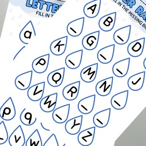 Hoja de trabajo interactiva de letras del alfabeto que faltan para actividades de jardín de infantes interesantes. Hoja de trabajo del alfabeto