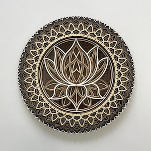 Lotus Flower Wood Wall Art, Lotus Mandala Wall Decor, Wood Wall Decor, Modern Wall Art, Home Decor, Large Wall Art, Housewarming Gift