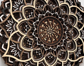 3D Wood Mandala Wall Art: Laser Cut Geometric Spiritual Decor