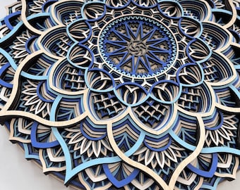 3D Wood Mandala Wall Art: Layered Laser-Cut Boho Decor
