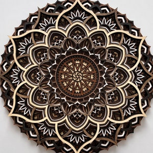 Wood Mandala, Wood Wall Art, Multilayer Decor, Home Decor, Large Wall Art