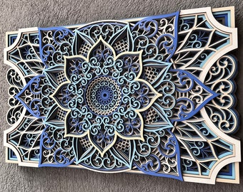 3D Wooden Mandala Wall Art: Boho Geometric Home Decor