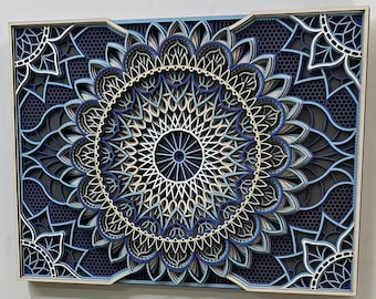 Geschichtetes Holz Mandala Wandkunst: Modernes Wohndekor