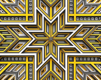 Geometric Wood Mandala: 3D Layered Wall Art