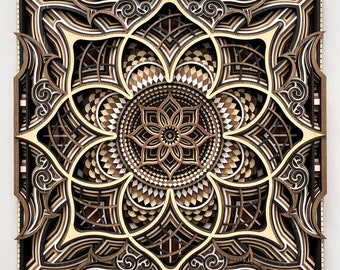 3D Wood Mandala Wall Art: Geometric Boho Decor