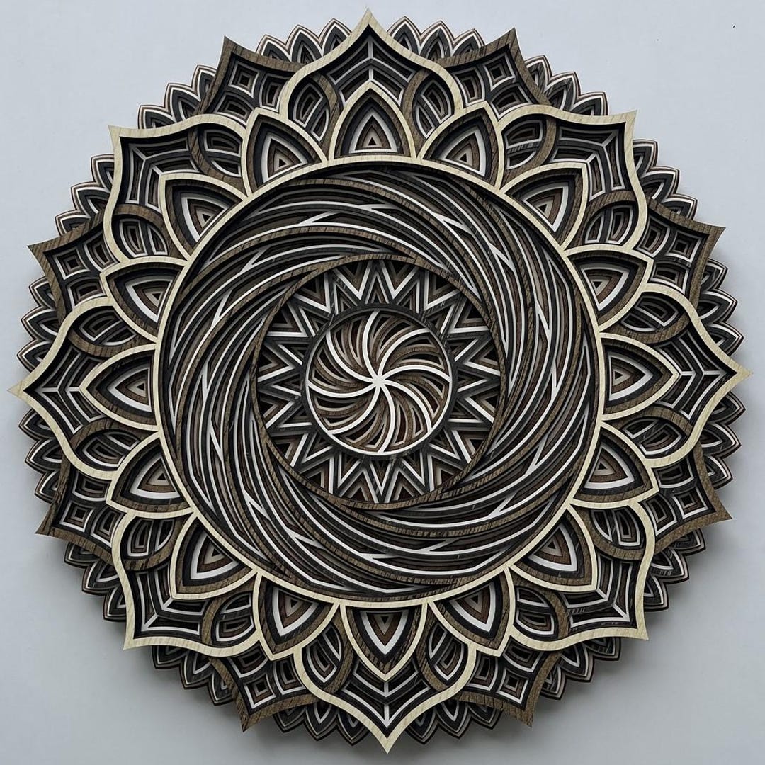 3D Wood Mandala Wall Art: Layered Boho Decor - Etsy