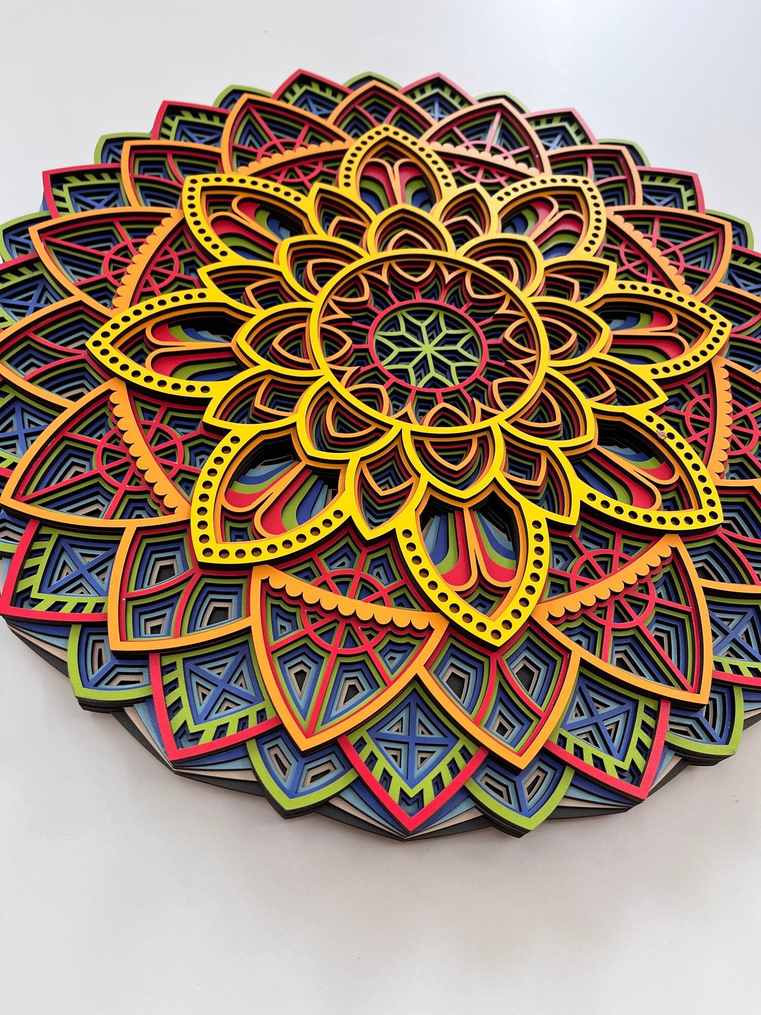 Multilayer Wood Mandala Wall Art: Sacred Geometry Home Decor - Etsy