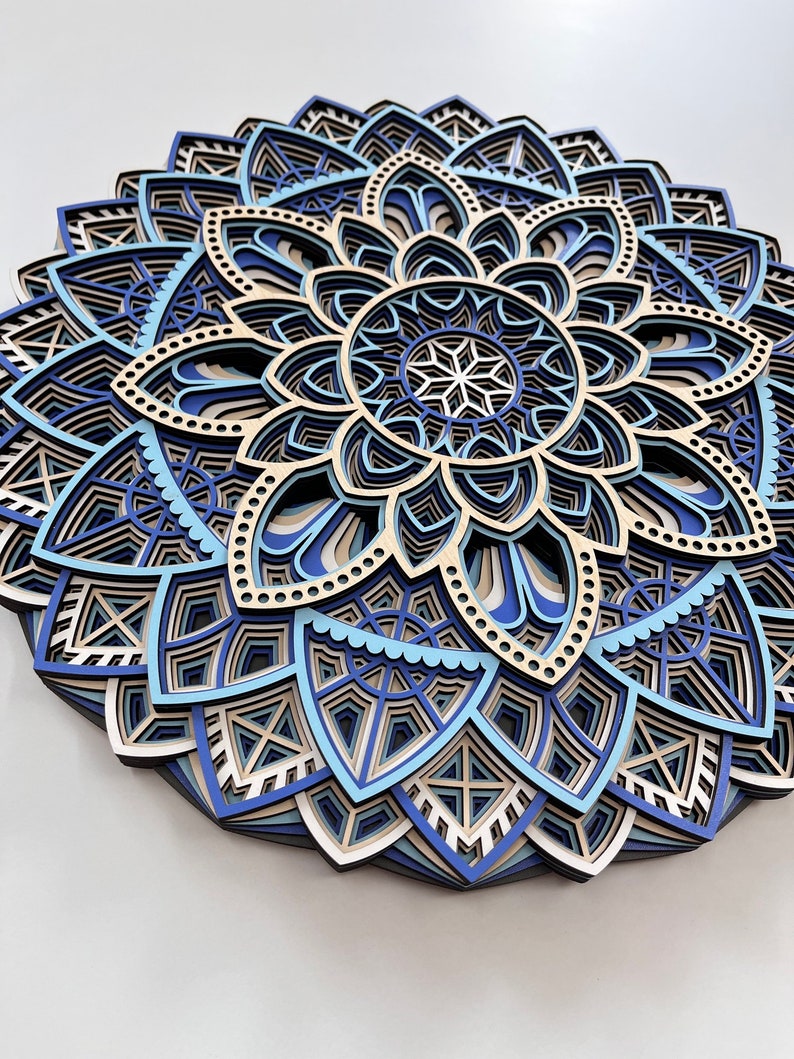 Layered Wood Mandala Wall Art: Boho Geometric Home Decor - Etsy