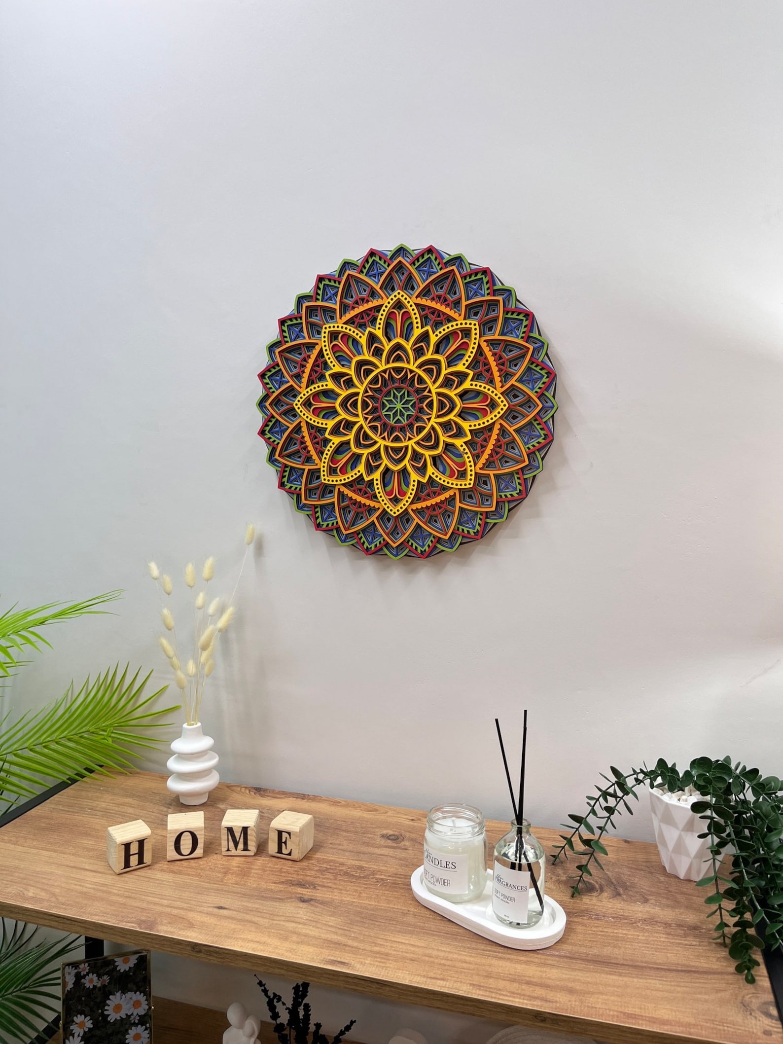 Multilayer Wood Mandala Wall Art: Sacred Geometry Home Decor - Etsy