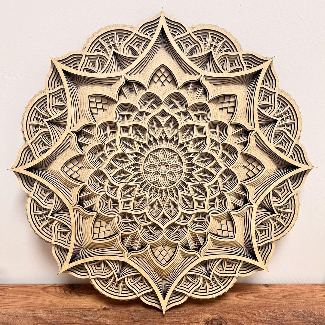 3D Wood Mandala Wall Art: Boho Rustic Home Decor - Etsy