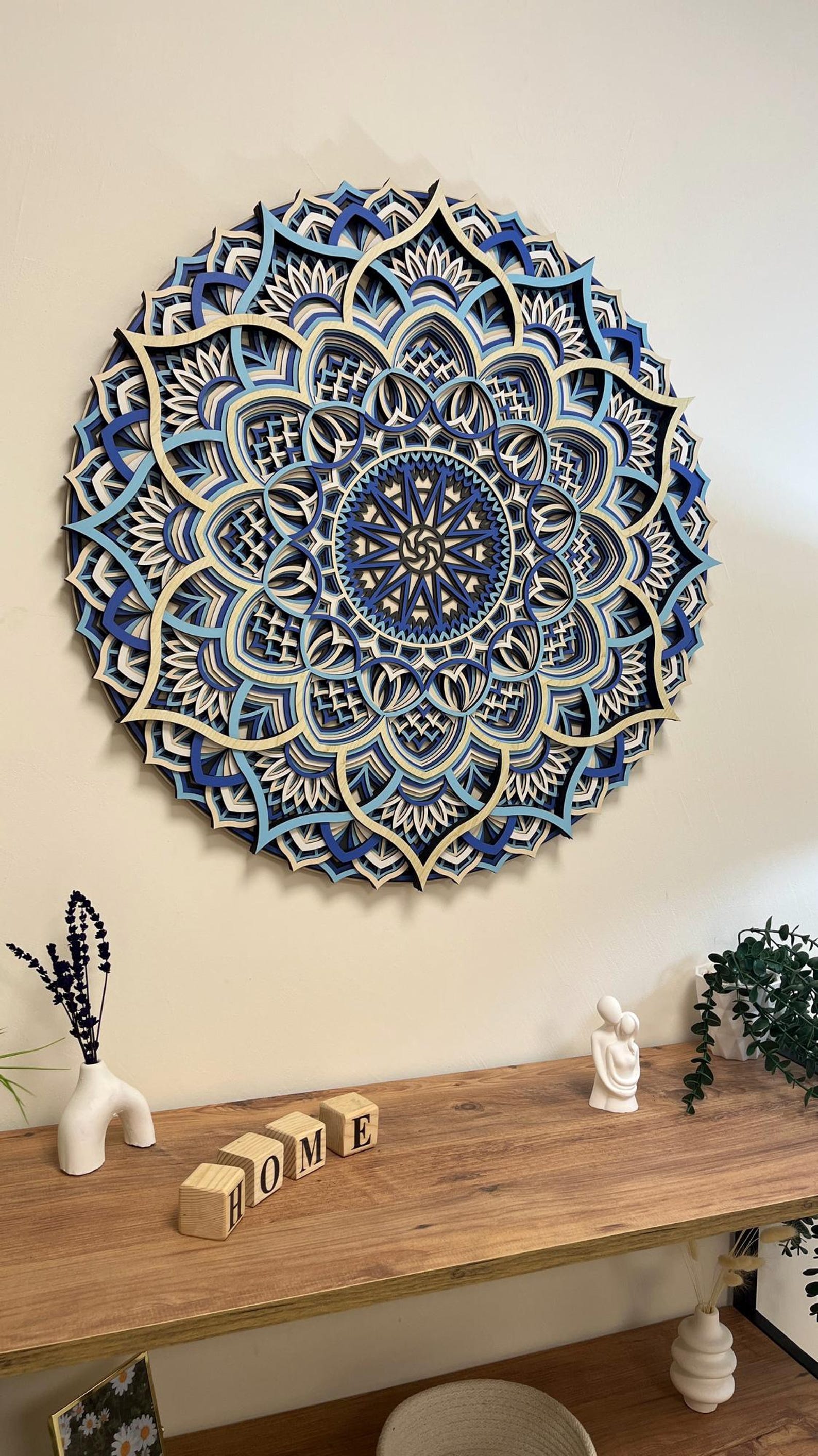 3D Wood Mandala Wall Art: Layered Laser-cut Boho Decor - Etsy